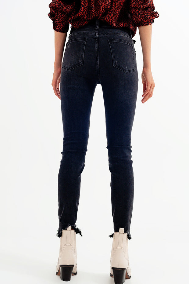 Skinny Jeans in Washed Black
