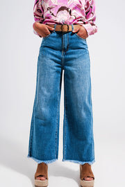 Relaxed Flare Jean in Mid Blue Wash