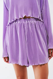 Pleated Short in Lilac