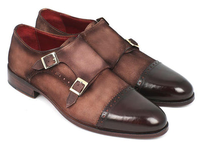 Paul Parkman Men's Double Monkstrap Captoe Dress Shoes (ID#FK09)
