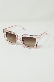 90's Squared Sunglasses in Pink