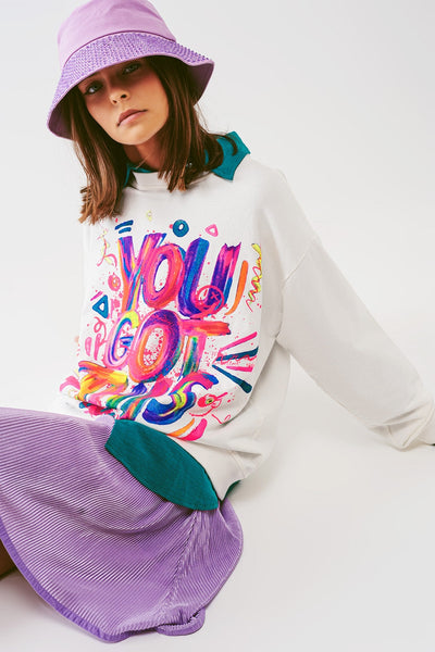 Sweat With You Got This Graphic Text in White