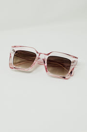 90's Squared Sunglasses in Pink