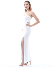 Strapless Evening Dress - White