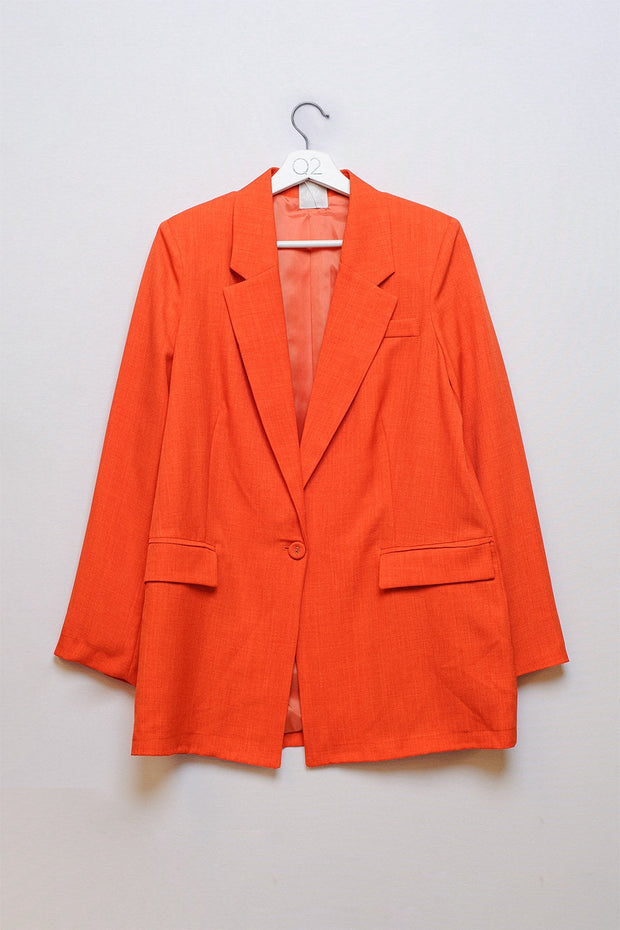Textured Blazer in Orange