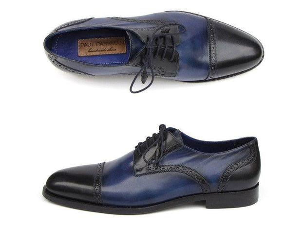 Paul Parkman Men's Parliament Blue Derby Shoes (ID#046-BLU)