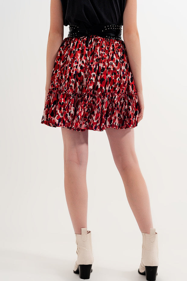 Ruffle Mini Skirt in Animal Print