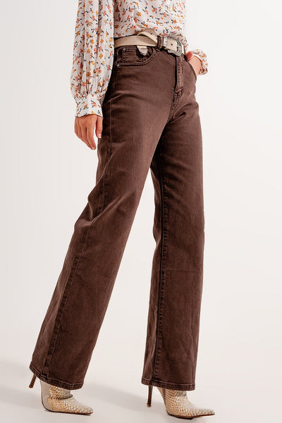 High Rise Slouchy Mom Jeans in Chocolate