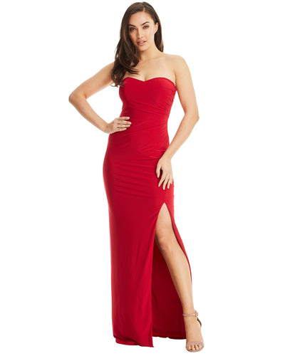 Strapless Evening Dress - Red