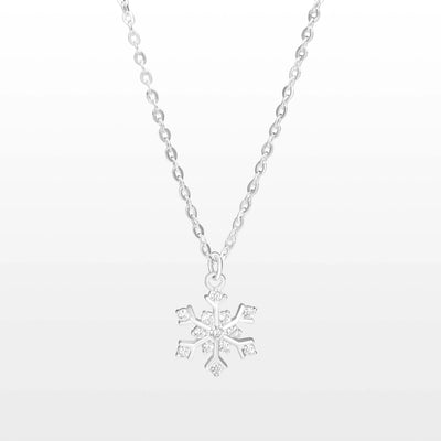 925 SOLID STERLING SILVER SNOWFLAKE NECKLACE