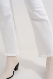 Straight Pants in White With Wide Ankles