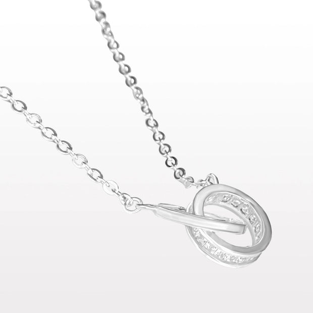 925 SOLID STERLING SILVER DOUBLE CIRCLE NECKLACE