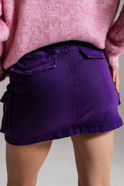 Cargo Mini Skirt in Purple
