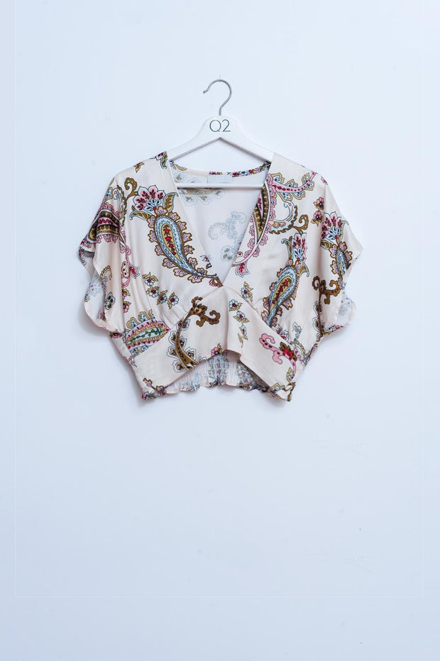 Crop Top With Paisley Print