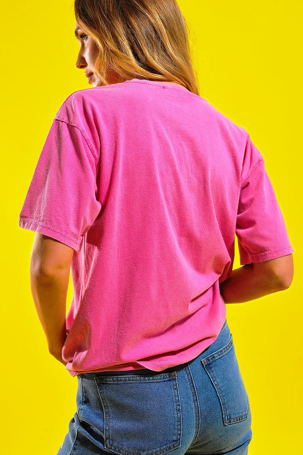 T Shirt in Bright Pink