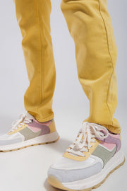 Stretch Cotton Skinny Jeans in Yellow