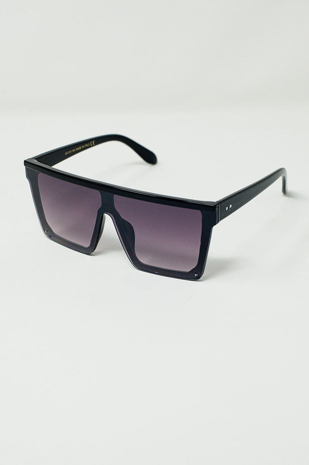 Oversized Squared 70´s Sunglasses in Black