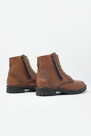 Chunky Military Boots in Brown