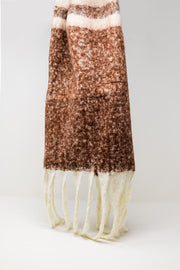 Multi Colored Chunky Knit Scarf in Shades of Brown Stripes
