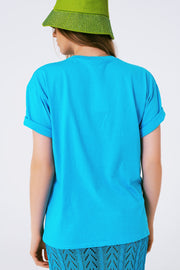 T-Shirt With Limited Graphic Print in Blue