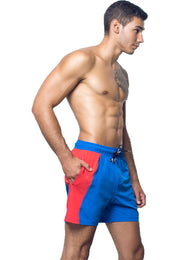Quick Dry UV Protection Perfect Fit Blue Beach Shorts "LALU" Side Pockets
