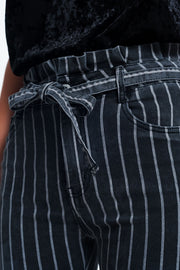 Grey Skinny Jeans With Stripes