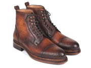 Paul Parkman Antique Burnished Leather Boots Brown (ID#5075-BRW)