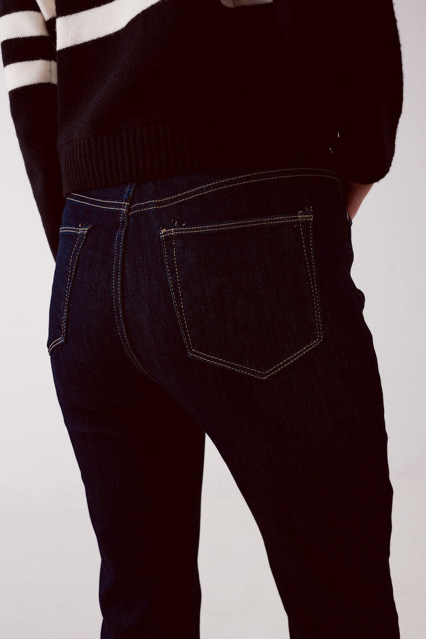 Straight Fit Jeans in Dark Wash Blue