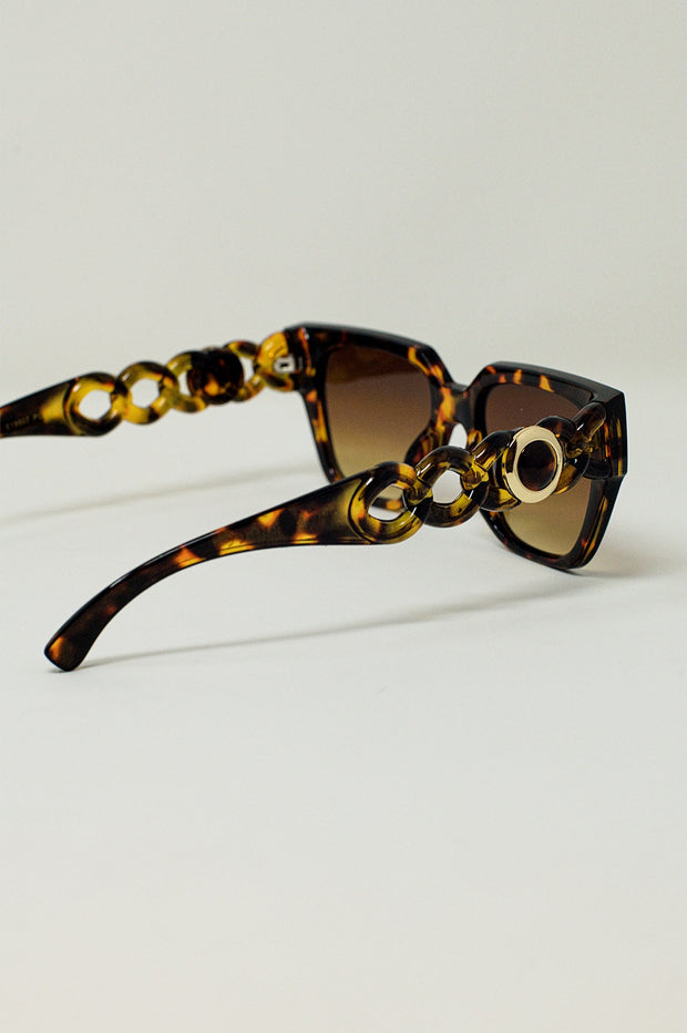Oversized Cat Eye Sunglasses in Brown Vintage