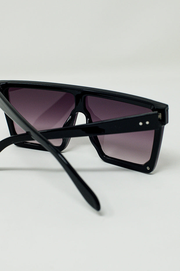 Oversized Squared 70´s Sunglasses in Black