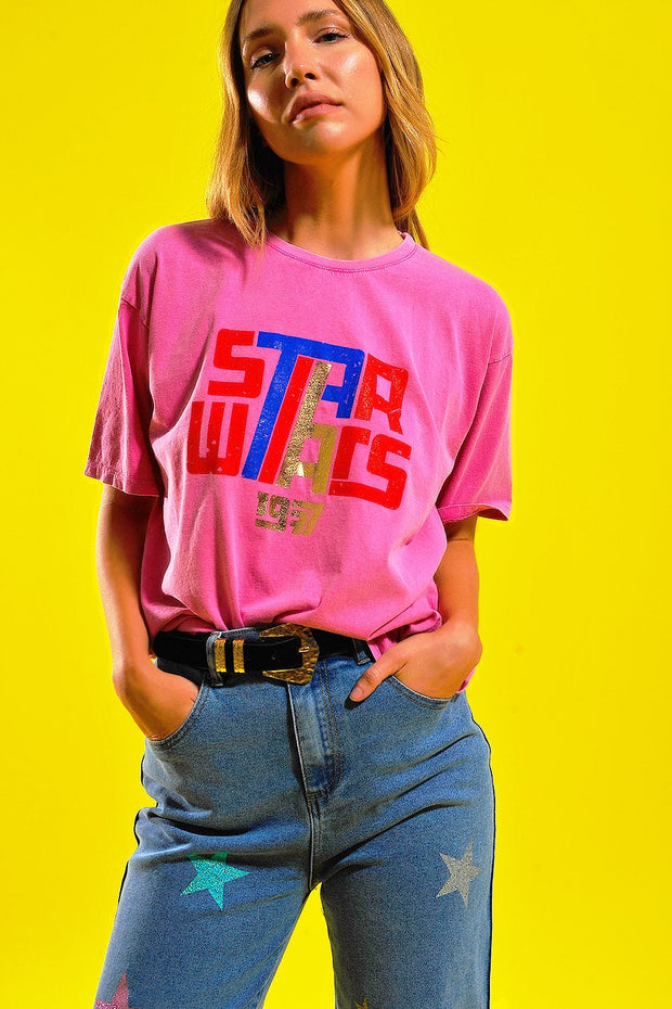 T Shirt in Bright Pink