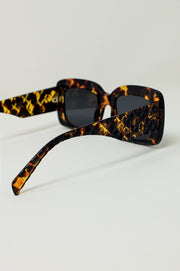 Oversized Rectangular Sunglasses in Vintage Tortoise Shell