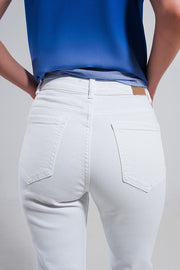 Stretch Cotton Skinny Jeans in White