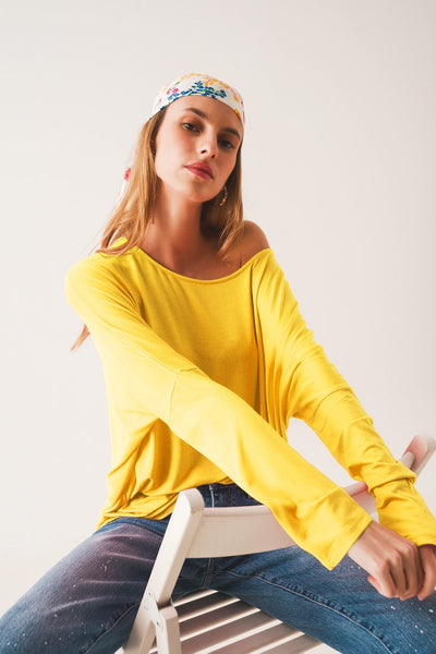 Long Sleeve Top in Modal Lime Color