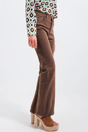 Brown Flared Jeans
