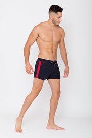 Quick Dry UV Protection Perfect Fit Black Beach Shorts "ATMOSPHERE" Side Pockets