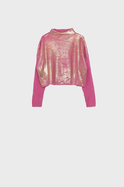 Pink Sweater With Metallic Glow