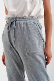 Joggers With Elastic Waist Band in Gray