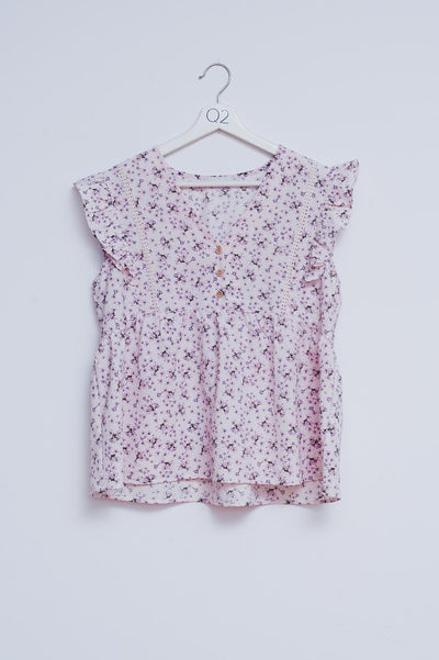 Ruffle Detail Blouse in Lilac