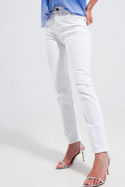 Stretch Cotton Skinny Jeans in White