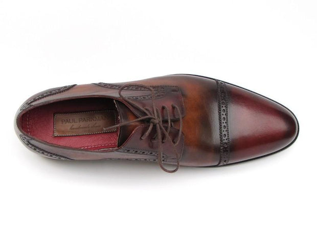 Paul Parkman Men's Bordeaux / Tobacco Derby Shoes (ID#046-BRD-BRW)