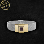 Christian Bracelet for Men With Nano Bible