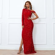 Fiona Red One Shoulder Gown