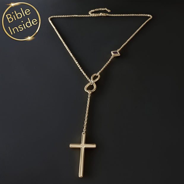 Infinity Cross Necklace With the Entire Bible