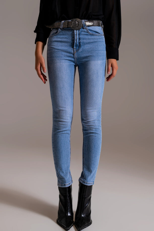 Skinny High Waist Jeans in Light Wash