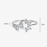 925 SOLID STERLING SILVER DOUBLE BUTTERFLY RING