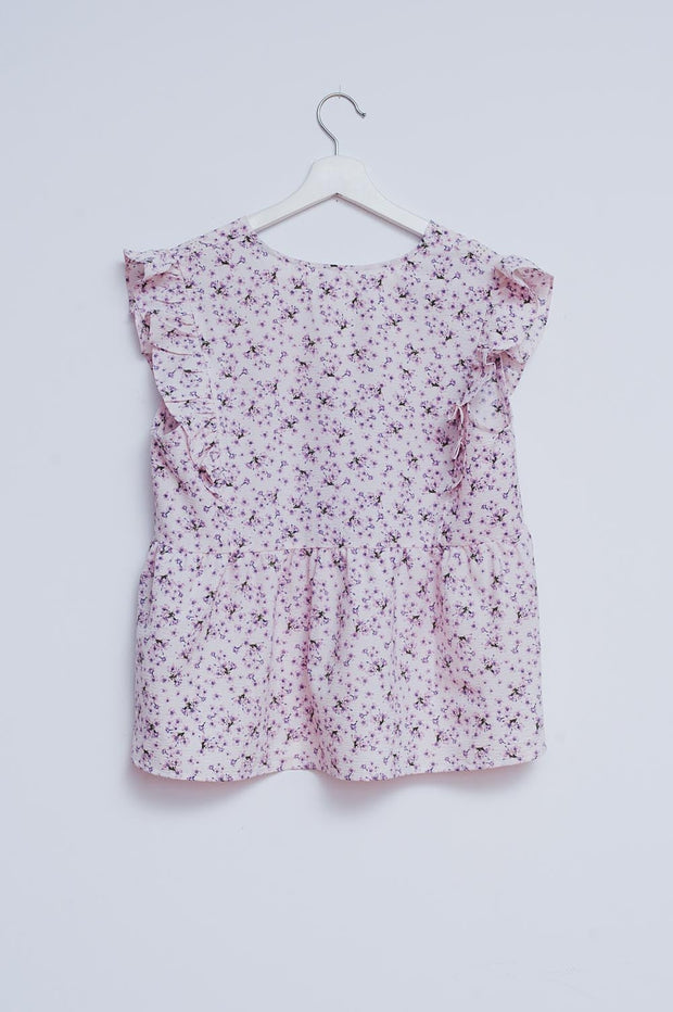 Ruffle Detail Blouse in Lilac