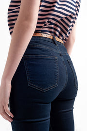 High Waist Skinny Jeans in Dark Blue