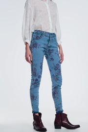 Reversible Wrinkled Denim Skinny Jeans