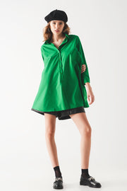 Oversized Shirt in Bold Green